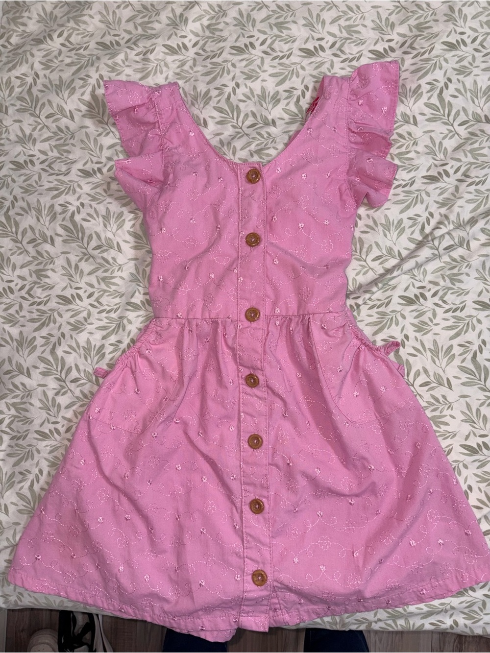 Penelope Mack Pink Eyelet Button-Front Dress
